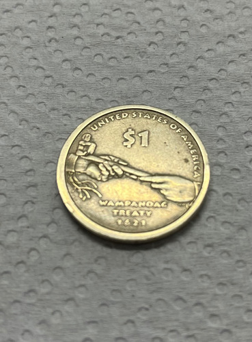 Moneda 1 Dolar Wampanoag Treaty 1621