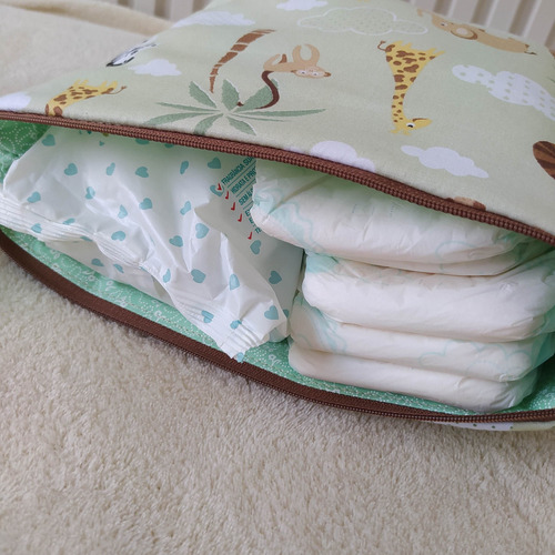 Necessaire Bebê Infantil Porta Fraldas Safári Organiza Baby