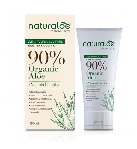 Naturaloe Gel 90% Organic Aloe Rostro Y Cuerpo 150 Ml.