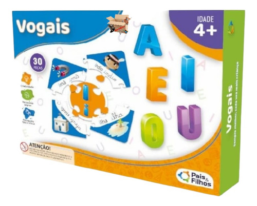 Brinquedo Pedagógico Alfabetização Jogo De Aprender Vogais