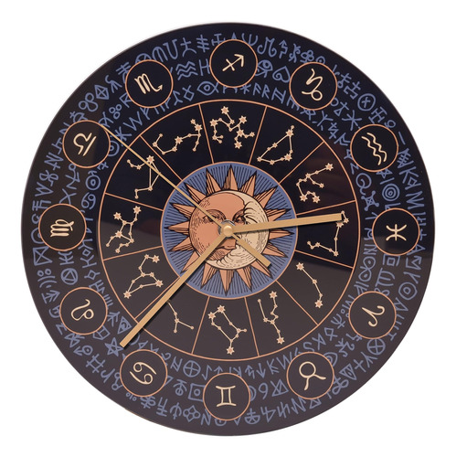 Reloj De Pared De Cristal Redondo De Astrología Constelacion