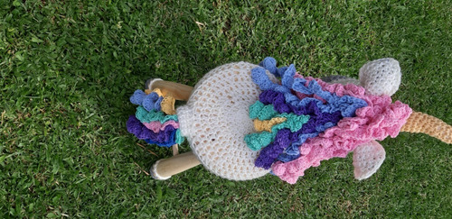 Imagen 4 de 8 de Banquito Infantil De Madera Alba Amigurumi Tejido Crochet