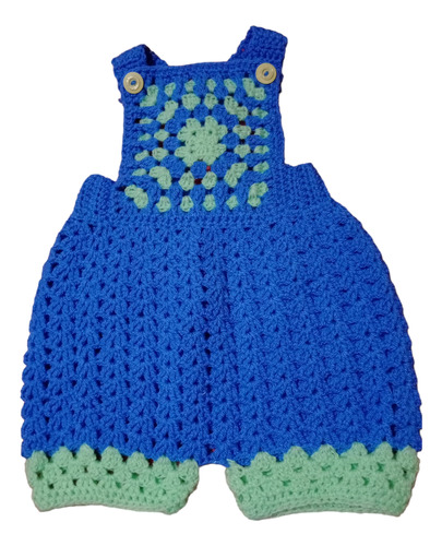 Mono Tejido A Crochet Azul (0-6m) Bebe