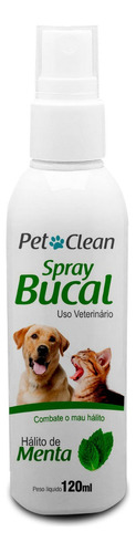 Spray Bucal Pet Clean 3 Sabores Para C¿es E Gatos 120ml Sabor Menta