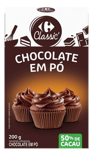 Chocolate Em Pó 50% Cacau Carrefour Classic 200 G