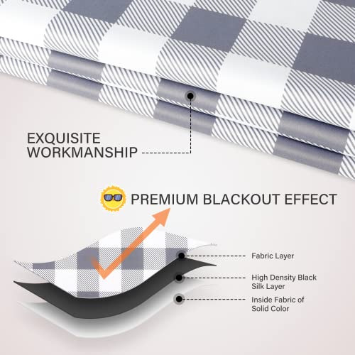 Simple Deluxe Buffalo Check Cortinas Opacas Paneles Para Sal