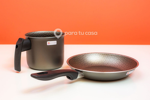 Batería Cocina Olla Cacerola Aluminio Teflón Madri 5p Mta
