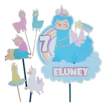 Comprar Cake Topper  2d Llamitas Personalizado Con Relieve 3d