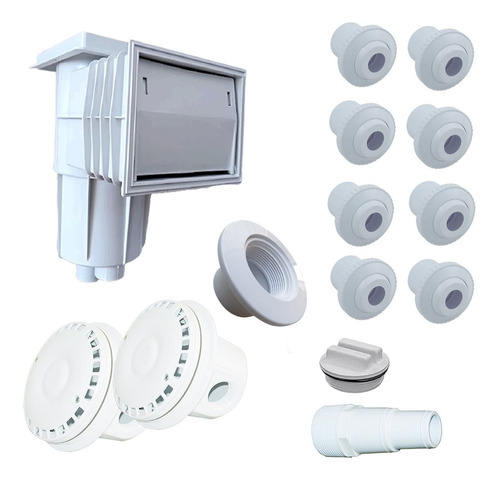 Imagen 1 de 2 de Kit Accesorios Empotrables Alberca Desnatador Con 8 Boquilla