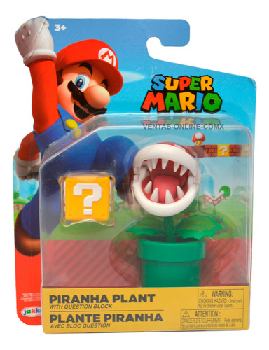 Figura Planta Piraña Block Super Mario World Nintendo Jakks