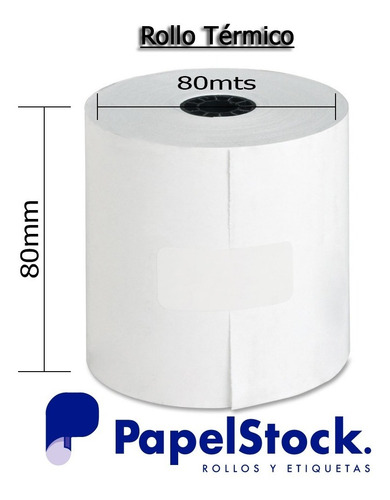 50 Rollos De Papel Fiscales Termico 80x80 Lisos