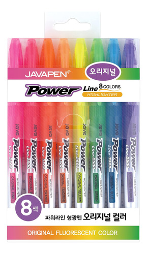 Juego Rotuladores Colores Fluorescentes Java Power Line: 8