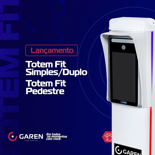 Totem Simples Para Controle De Acesso De Pedestres Liso 1,65