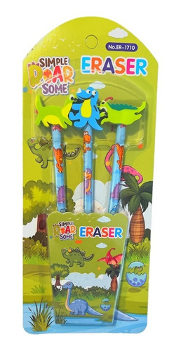 Set Lápices Mina Para Niños Dinosaurio Grafito Hb 