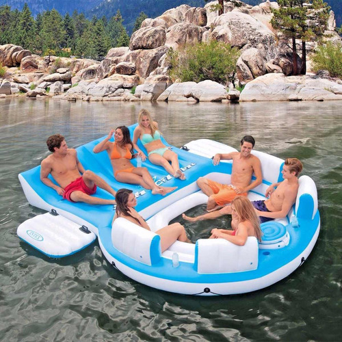 Lancha Inflable Isla Bote Fiesta Verano Gigante 7 Personas