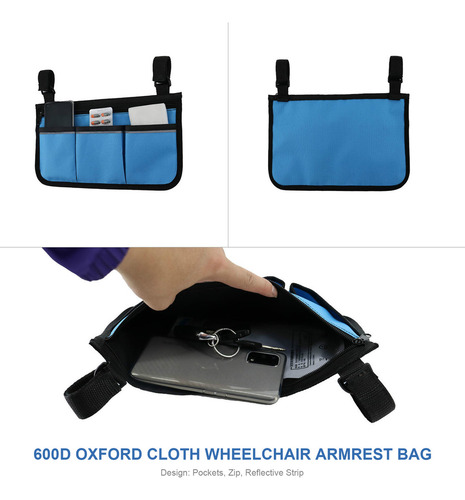 New Bolsa For Silla De Ruedas Con Bolsillos Y Tiras