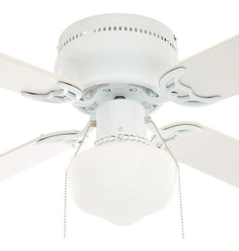 Ventilador de techo Littleton 112044 blanco con 4 aspas color blanco y roble blanqueado de mdf, 42" de diámetro 120 V