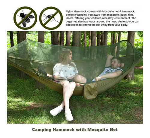 - Hamaca De Camping Con Mosquitera Doble Individual 200 Kg