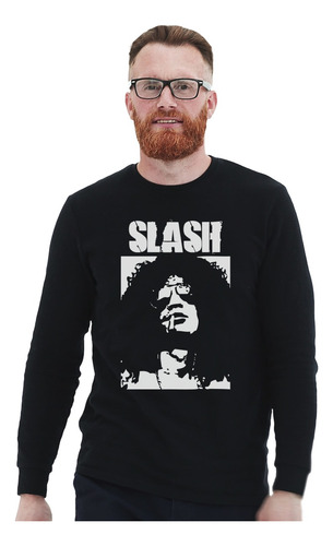 Polera Ml Slash Face Stencil Con Logo N Rock Abominatron