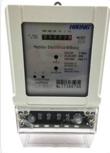 Medidor Contador Bifasico De Corriente 208 - 220 V Calibrado