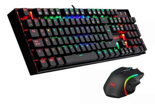 Kit Gamer Redragon Teclado Mecanico K551 Mouse Gamer M711-FPS Mousepad  Gamer Extra Grande