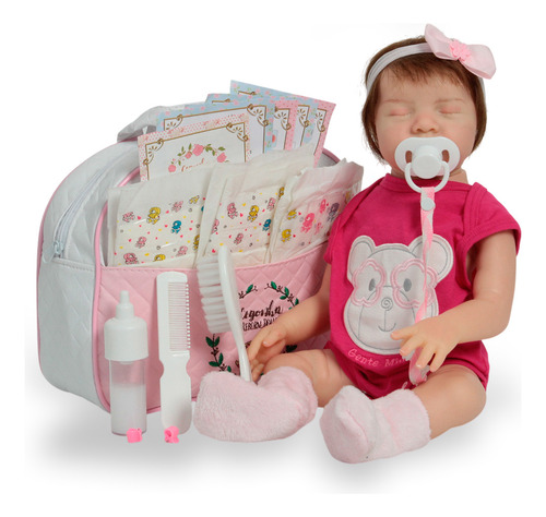 Bebê Reborn Boneca Fio A Fio Lívia Com Enxoval Completo