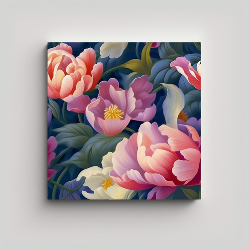 Cuadro Arte Floral Realista: Composición Detallada 20x20cm