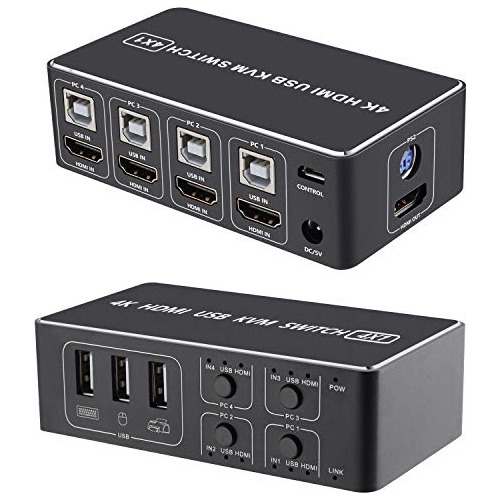 Conmutador Kvm Hdmi 4 1 De Cada Conmutador De 4 Pc Que ...