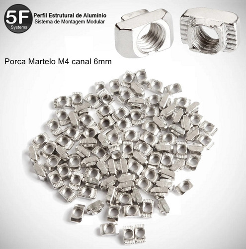 Imagem 3 de 7 de Porca Martelo (t) Canal 6 M4 (slot)