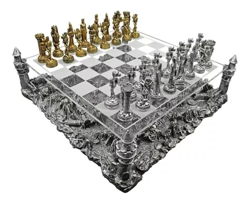 Tabuleiro de xadrez Luxo Cavaleiros Medievais 3D 32 peças. - Verito - Lá  Verne - Jogos de Mesa e Salão - Magazine Luiza