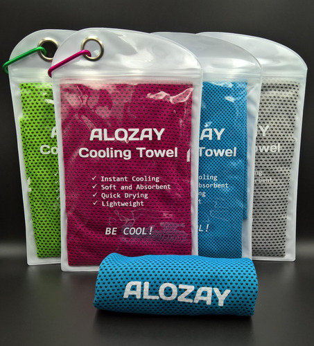 Paquete De 4 Toallas Refrescantes Para Cuello Y Cara Multicolor (azul, Verde, Rojo Rosa, Gris)