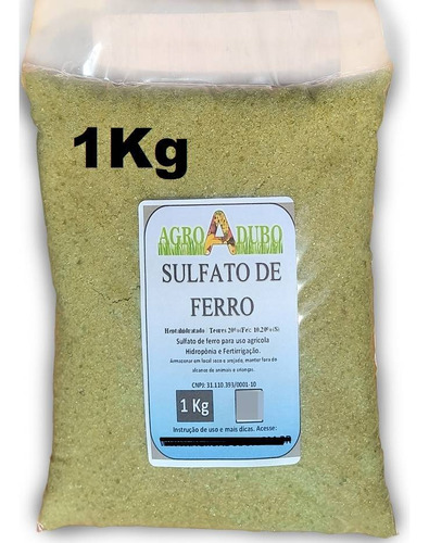 Fertilizante 1kg Sulfato De Ferro 20%(fe) Heptahidratado