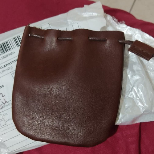 Mini Monedero De Cuero Con Cordón, Bolso De Monedas