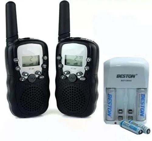 Radios Portátil Walkie Talkie + 2 Cargadores Pilas X 4 Aaa