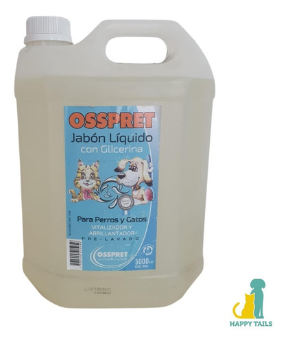 Jabón Liquido Con Glicerina Osspret X 5l - Happy Tails