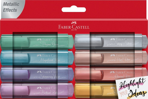 Destacador Faber Castell Metallic 8uni