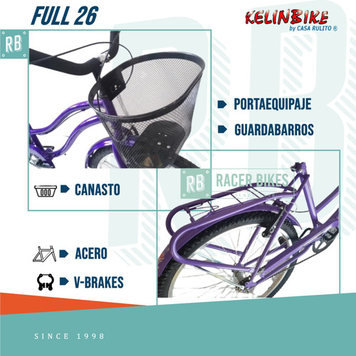 Imagen 2 de 10 de Bicicleta Kelinbike Playera Dama Full Canasto - Racer Bikes