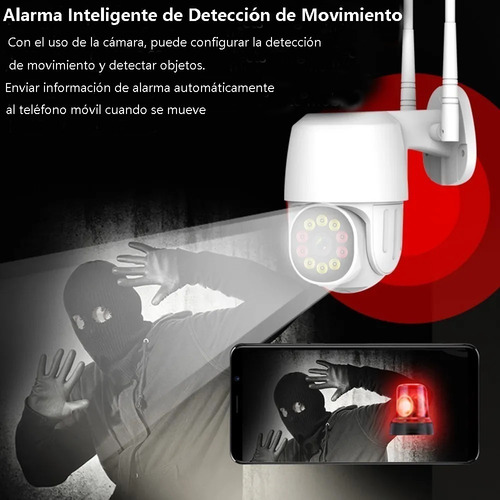 Imagen 2 de 7 de Ation Cámara De Seguridad Hd Wifi 10 Led 1080p Con Alarma