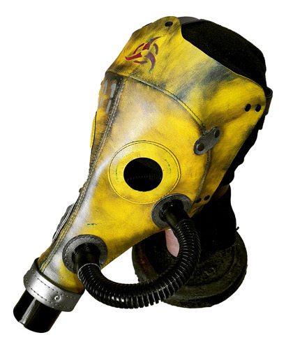 Máscara Gas Amarilla Diselpunk Cyberpunk Post Apocalíptica Amarillo Gas Toxic