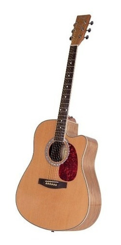 Guitarra Acustica Parquer Vintage Natural Con Corte Y Funda