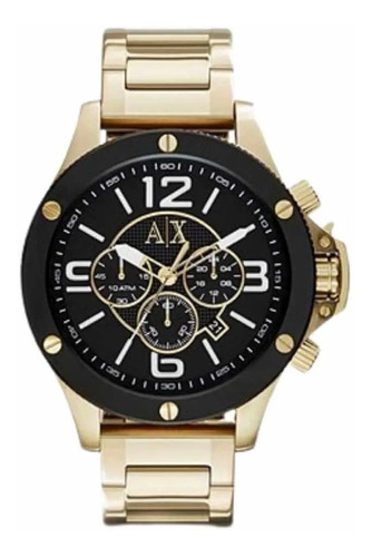Reloj Armani Exchange Ax1511 Chrono Dorado/negro De Hombre