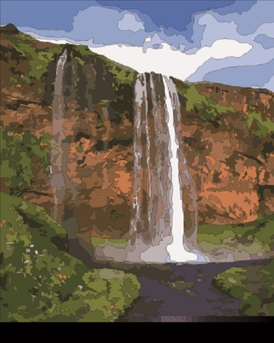 1 Pintura Terapéutica Naturaleza Cascada Pinceles Y Pinturas