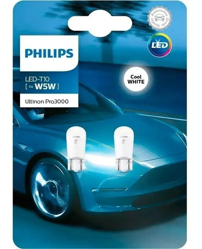 Lâmpada Philips Pingo Led Ultinon 6000k W5w T10 Super Branca