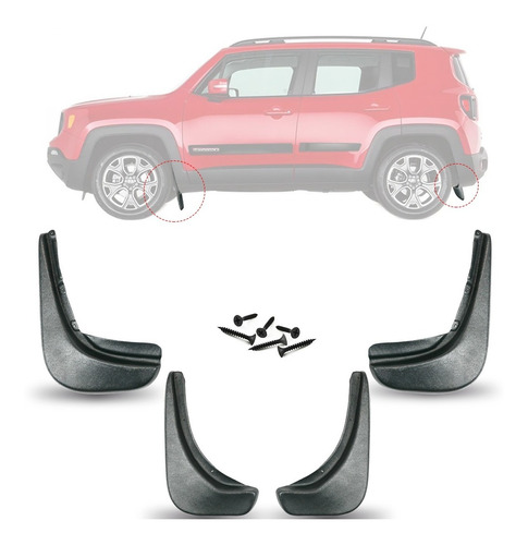 Jogo De Apara Barro Lameiro Jeep Renegade Kit 4 Peças