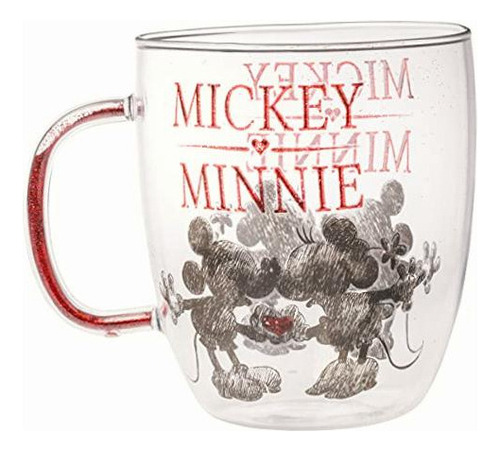 Silver Buffalo Disney Mickey And Minnie Kiss And Heart Hands