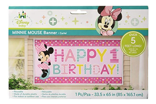 1er Cumpleaños Minnie Mouse Banner Suministros Para Fiestas