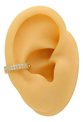Piercing Conch Em Ouro 18k Aro Duplo Cravj Diamantes
