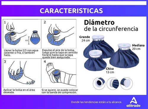 Imagen 7 de 10 de Set 3 Bolsas Hielo Frio Calor Kinesiologia + Fajas Alitrade