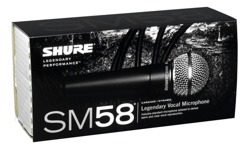 Micrófono Shure SM58-lc con globo antipop y adaptador