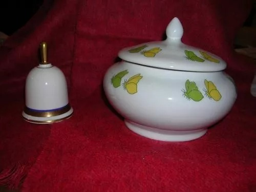 Lote De Caramelera Y Campana De Porcelana